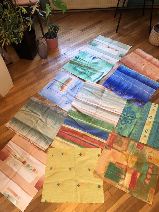 Лоскуты ткани 42*46 см, куски ткани 12 шт