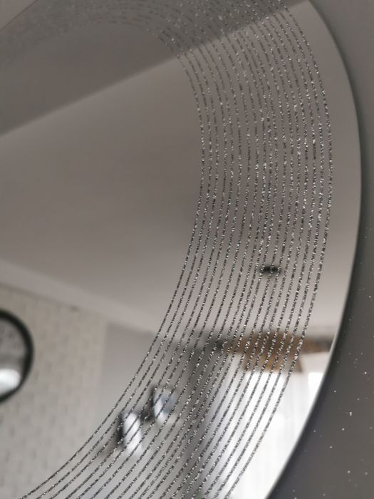 Lampa sufitowa kryształki glamour+lustro okragłe