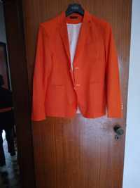 Blazer de linho laranja M novo