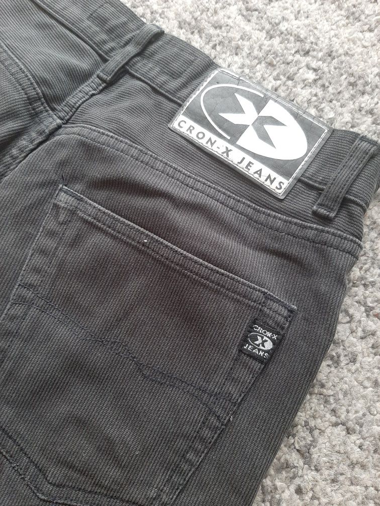 Cron-x Jeans spodnie męskie sztruks szare sztruksowe W30 L36