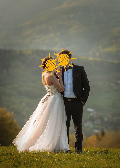 Suknia ślubn Boho Rustykalna