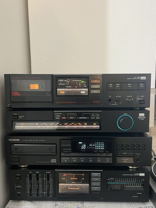 Sistema Hi-Fi Kenwood Vintage + Gira-discos Akai