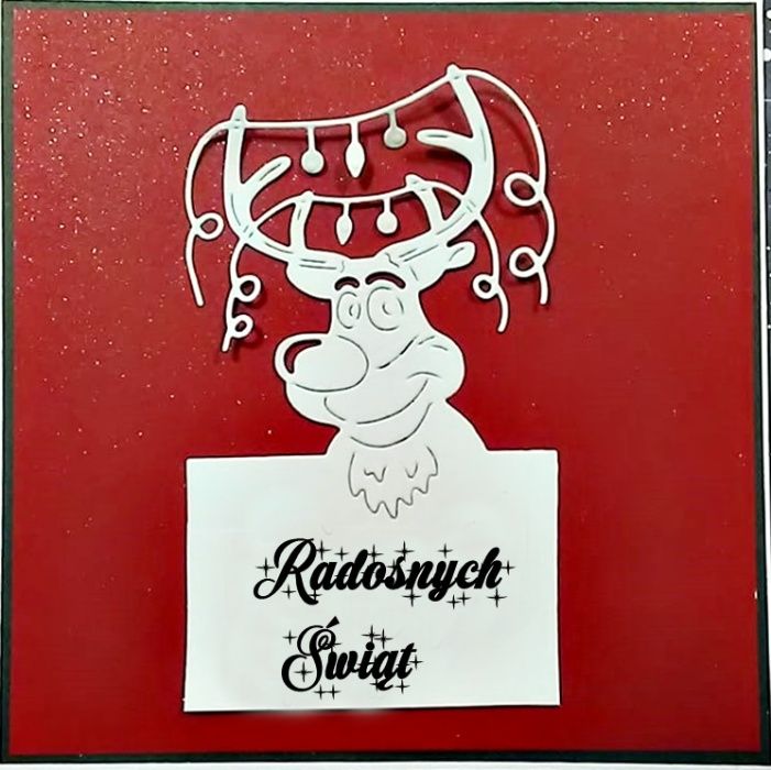 Wykrojnik wesoły RENIFER z lampkami *Boże Narodzenie*