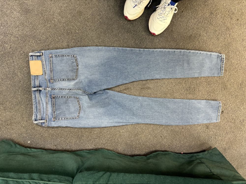 Acne studios peg blue rurki skinny  jeansy vintage wycierane