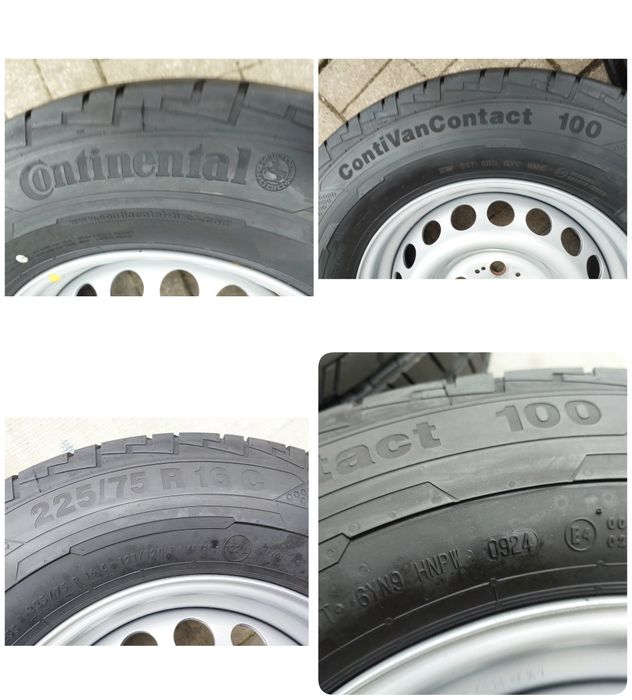 Диски +шини  Нові r16C  225-75  6.5J et54 Continental 2024рік  Усилені