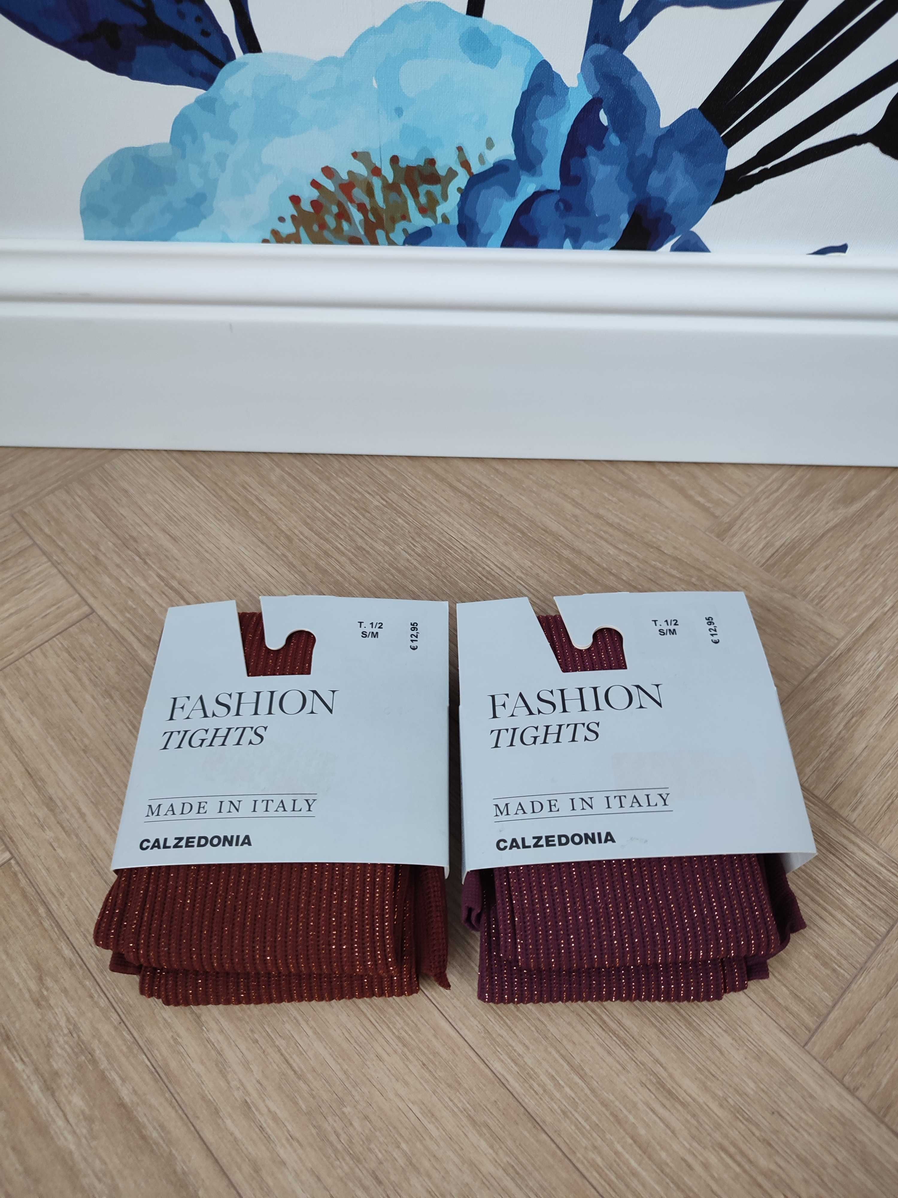 Rajstopy Calzedonia, błyszczące, rozmiar S/M, nowe z metką, 2 szt.