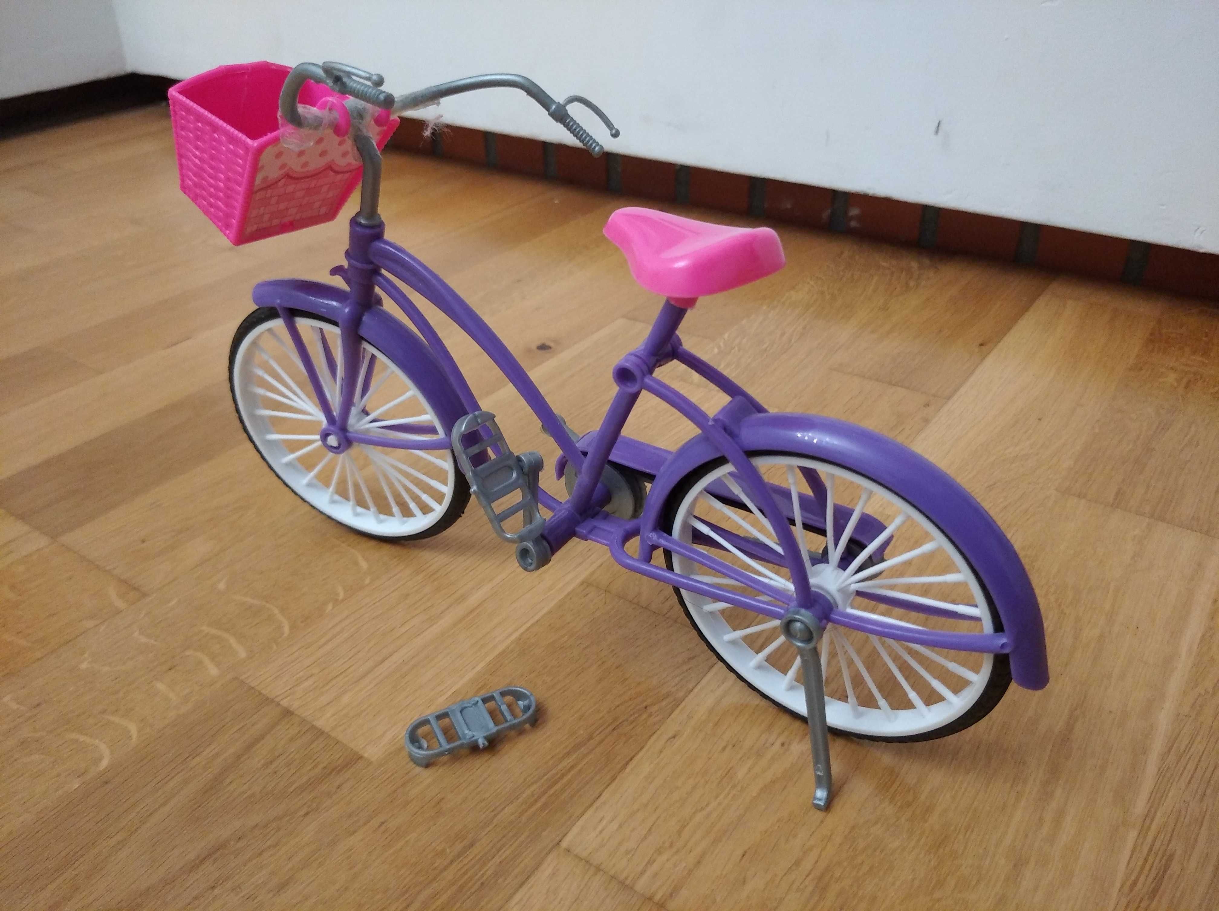 Rower z koszykiem Barbie uszkodzony rowerek
