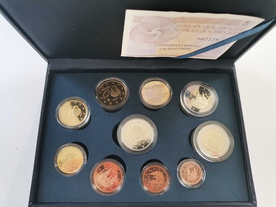 Set Conjunto Euro - Espanha 2012 Proof + 2 euros TYE + 2 euros Burgos