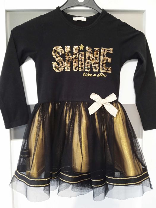 Sukienka dla dziewczynki - czarna - roz. 116 -