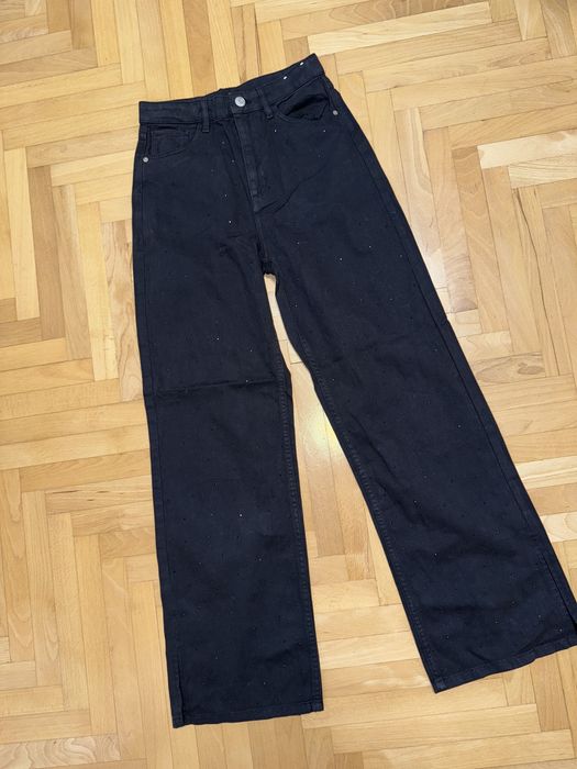 Джинси для дівчинки 11-12 років 152 стрази чорні H&M