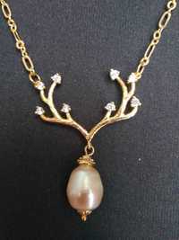 Золотое колье D&G ожерелье серьги жемчуг ювелирный сплав серебро