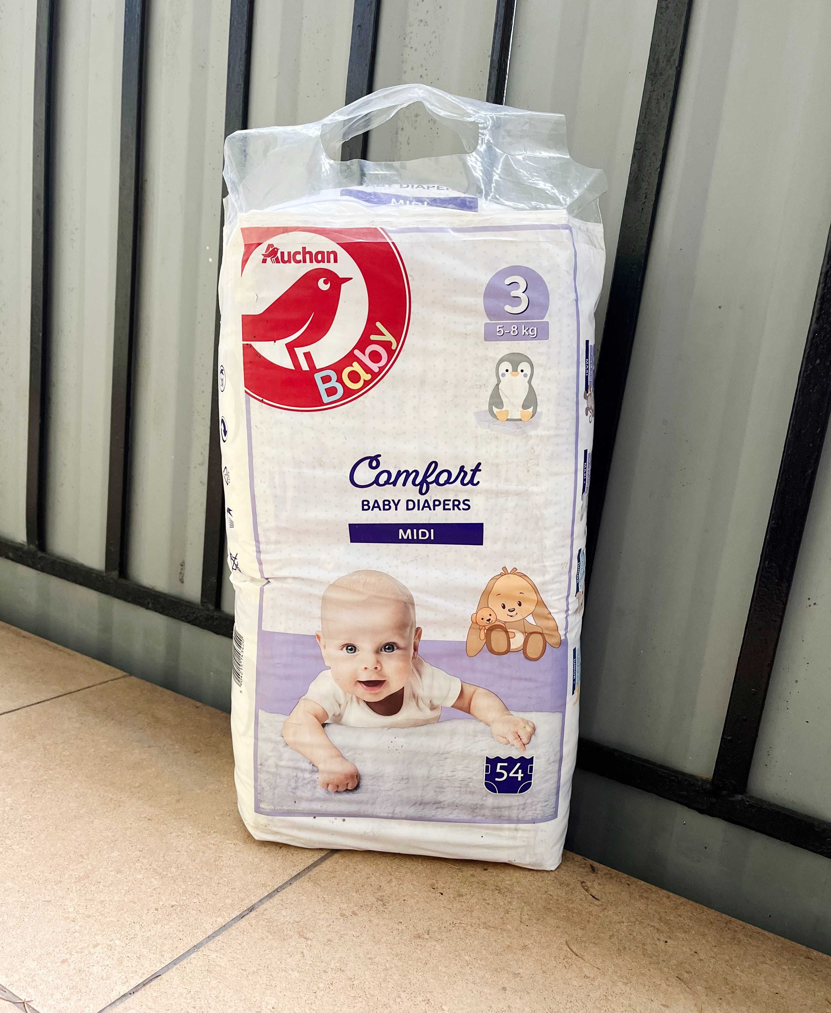 Pampersy Auchan 3 / 5-8 kg / 54 szt