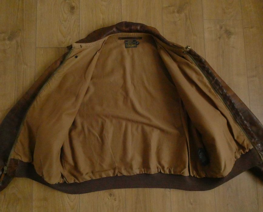 Kurtka skórzana męska RALPH LAUREN A-2 PILOTKA lotnicza SKÓRA XXL