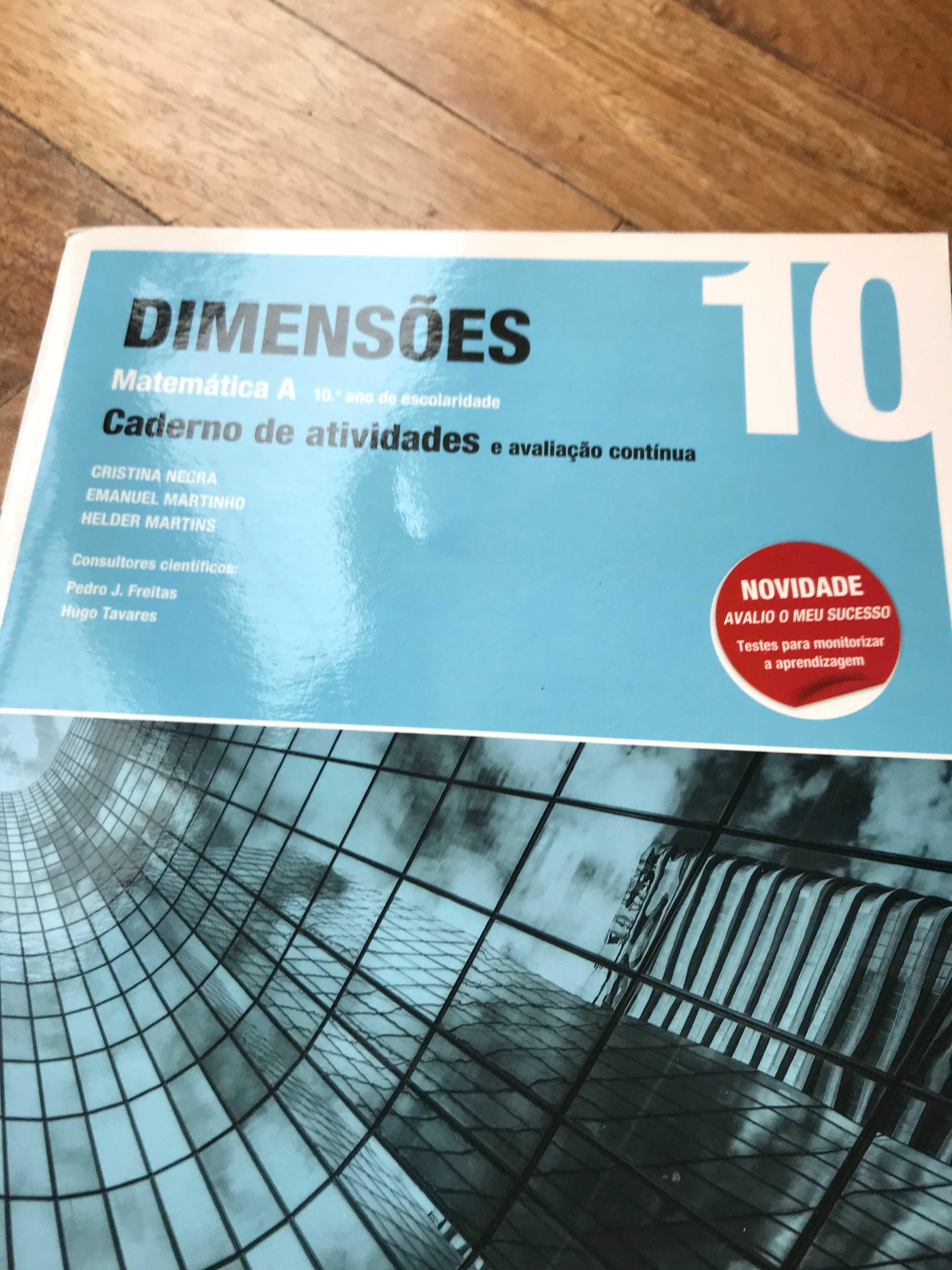 Dimensões -Matemática A - 10º ano - volumes 1, 2, 3 e Atividades