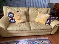 Sofa 3 lugares em pele natural - Divani&Divani - Confortáveis