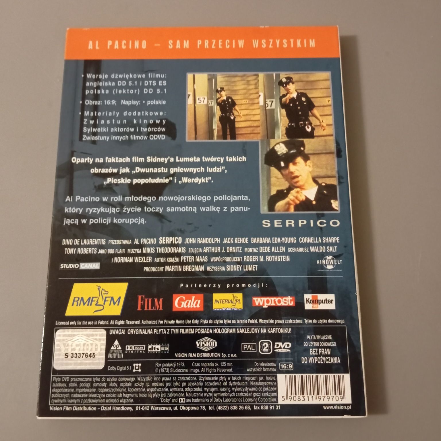 Serpico, film DVD, stan bdb