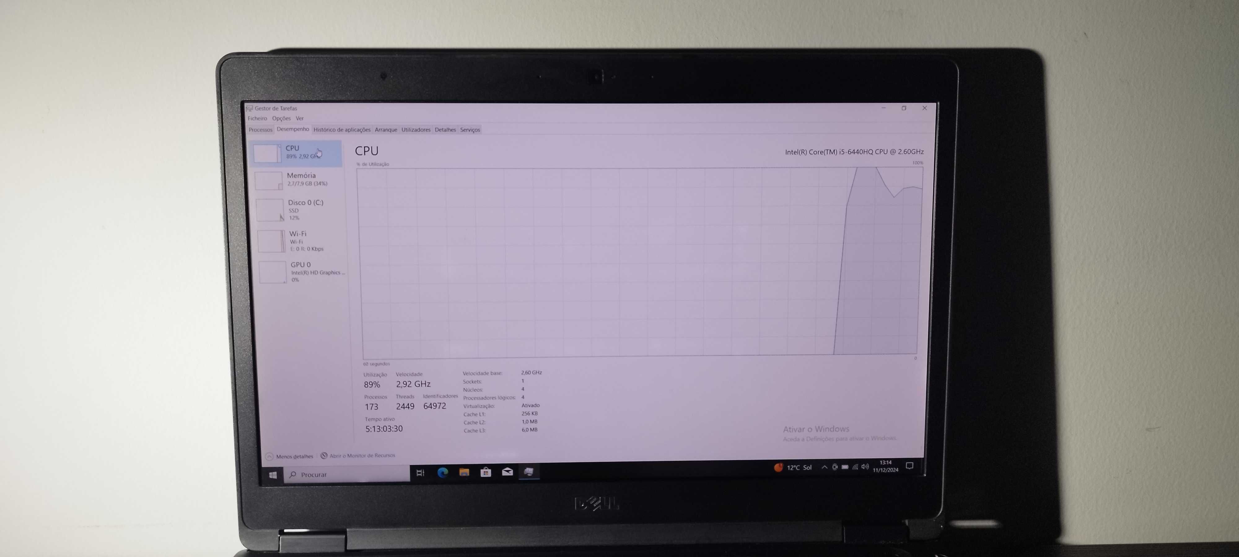 Portátil Dell 5480 | 14" FHD | I5-6440HQ | 16GB 256GB | Bateria Nova