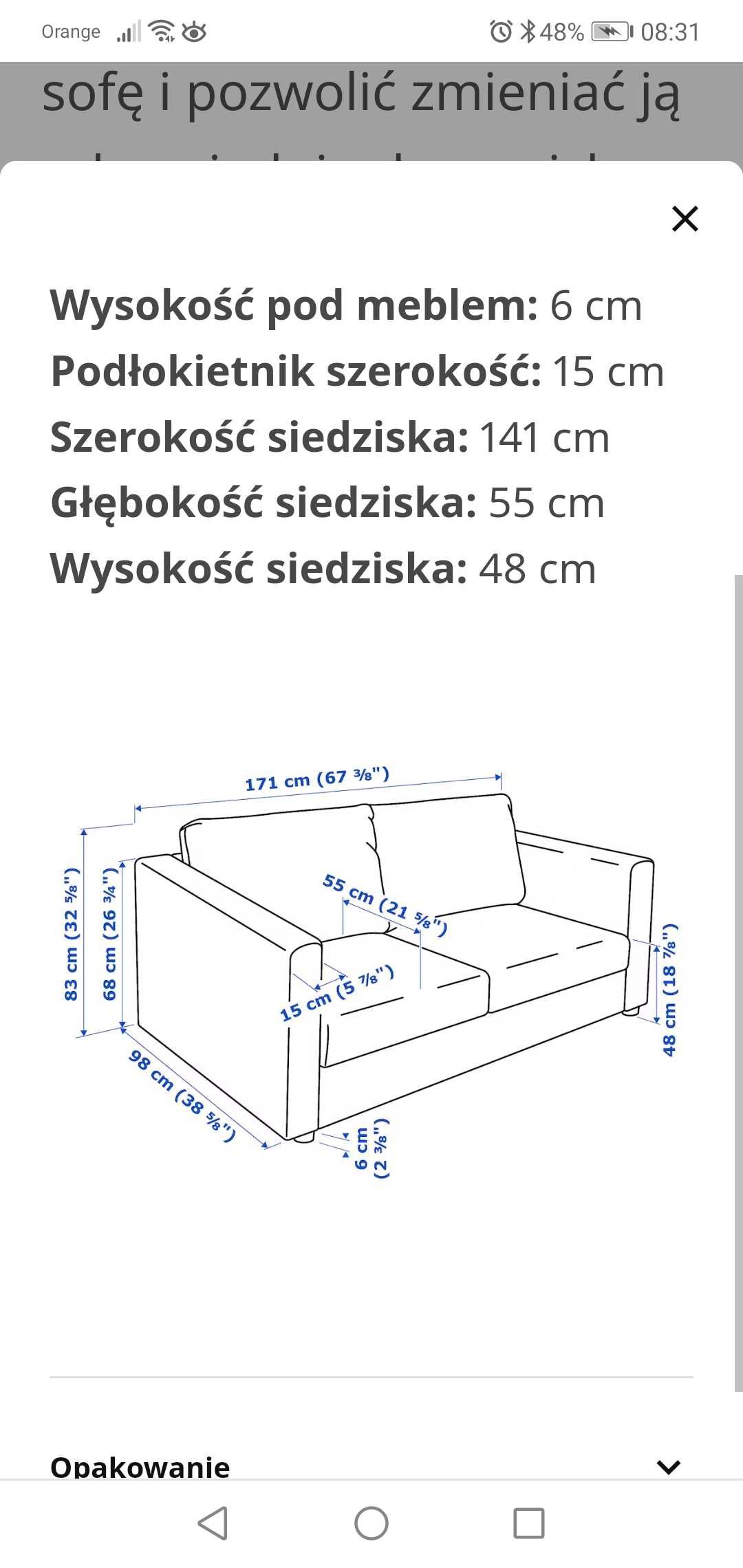 Sofa dwuosobowa Vimle
