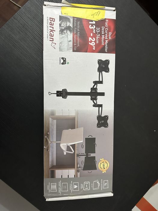 Dual monitor desk mount