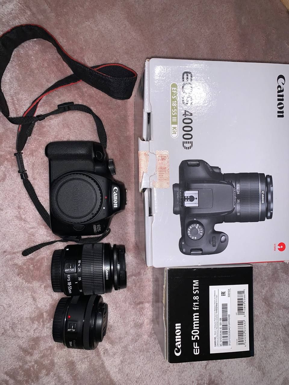 Фотоапарат Canon EOS 4000D BK 18-55 + новий портретний об'єктив EF 5