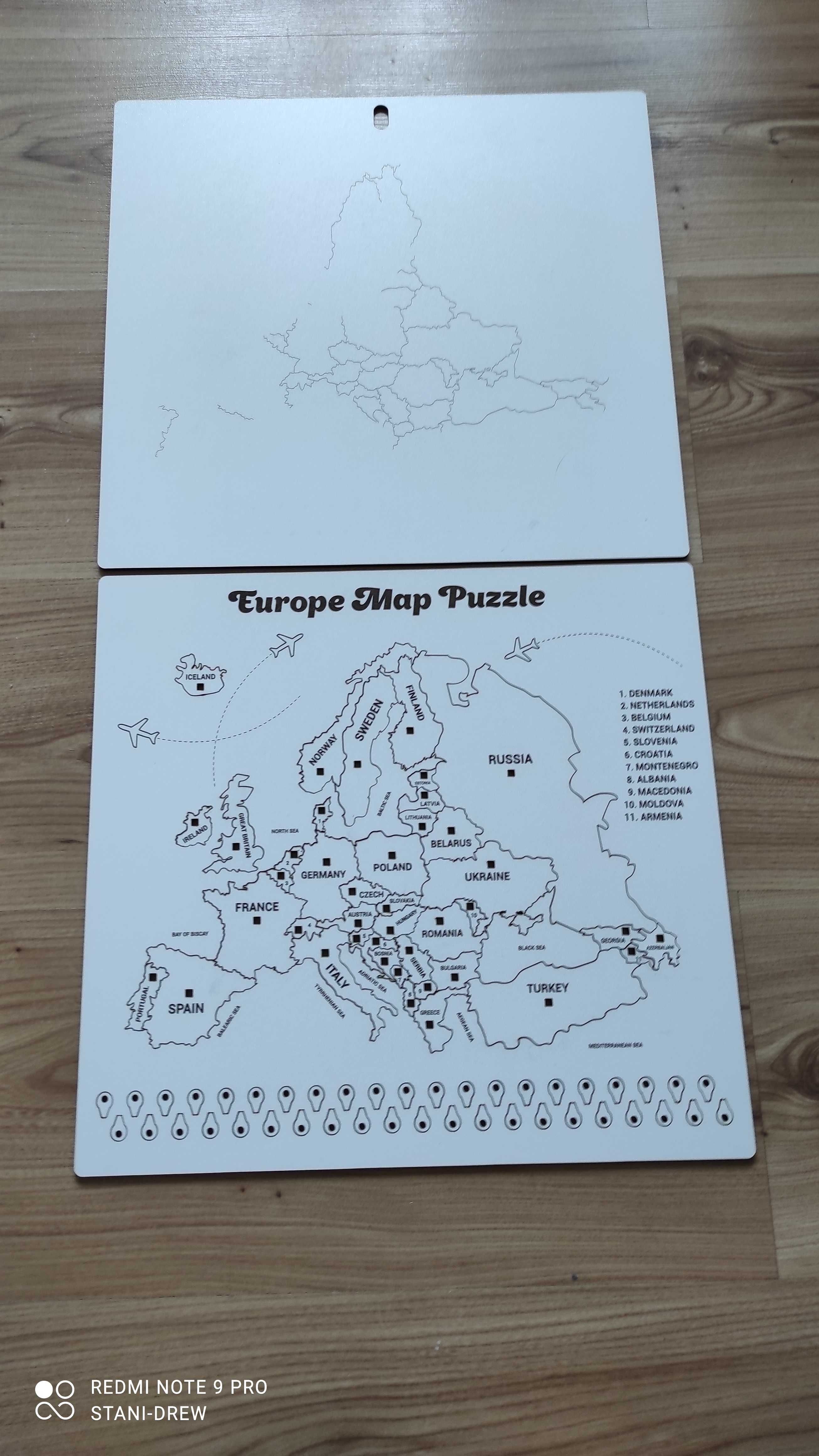 Mapa europy puzzle