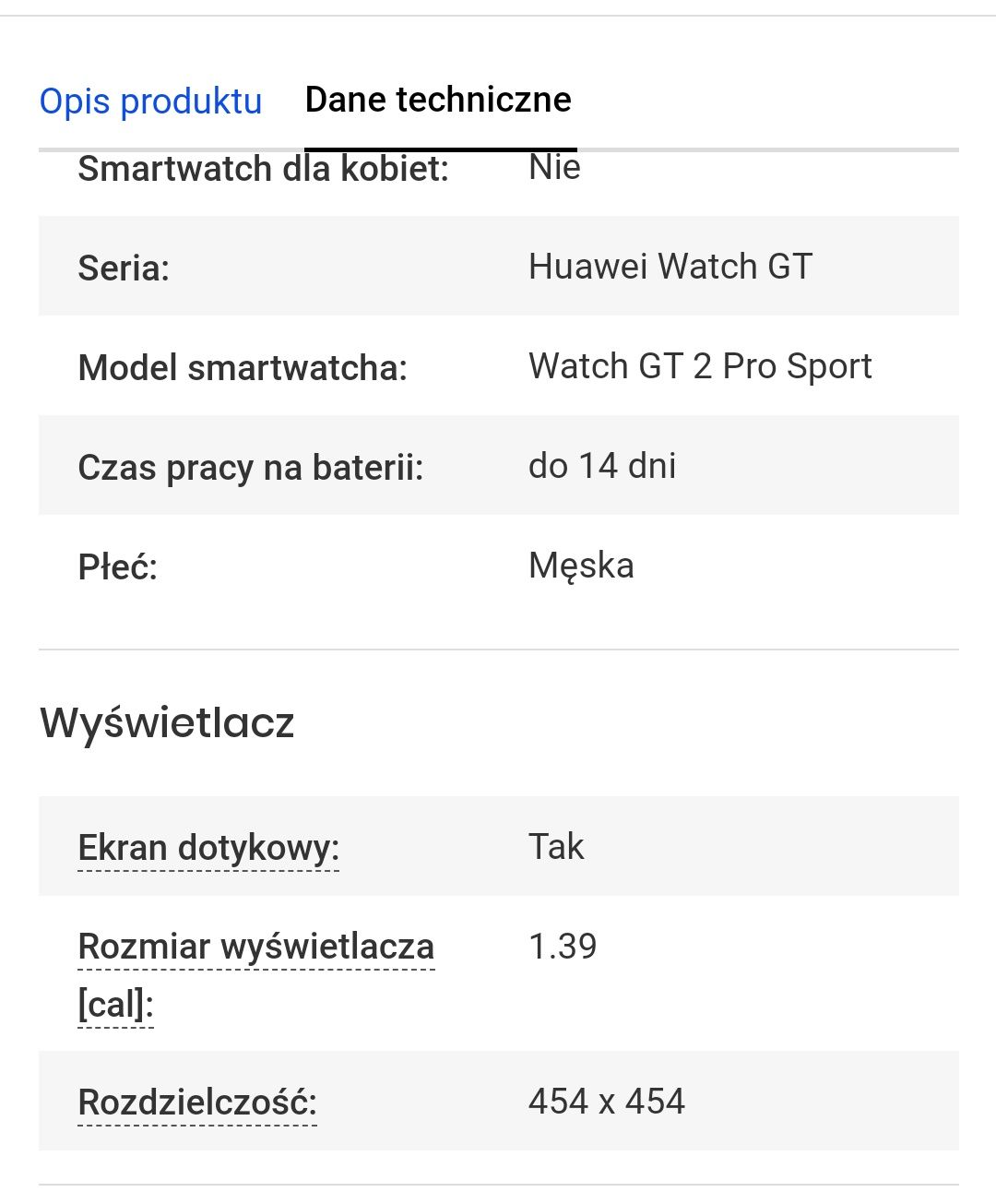 Smartwatch HUAWEI Watch GT 2 Pro Sport Czarny