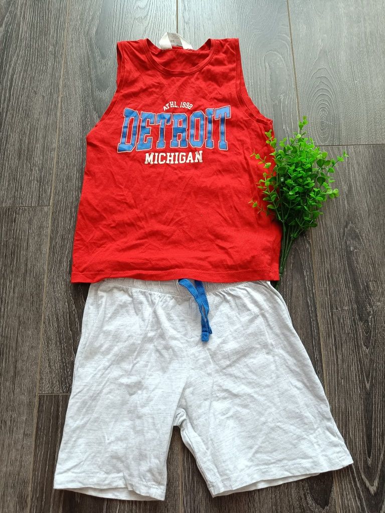 H&M komplet letni spodenki bluzka bawełna r. 122