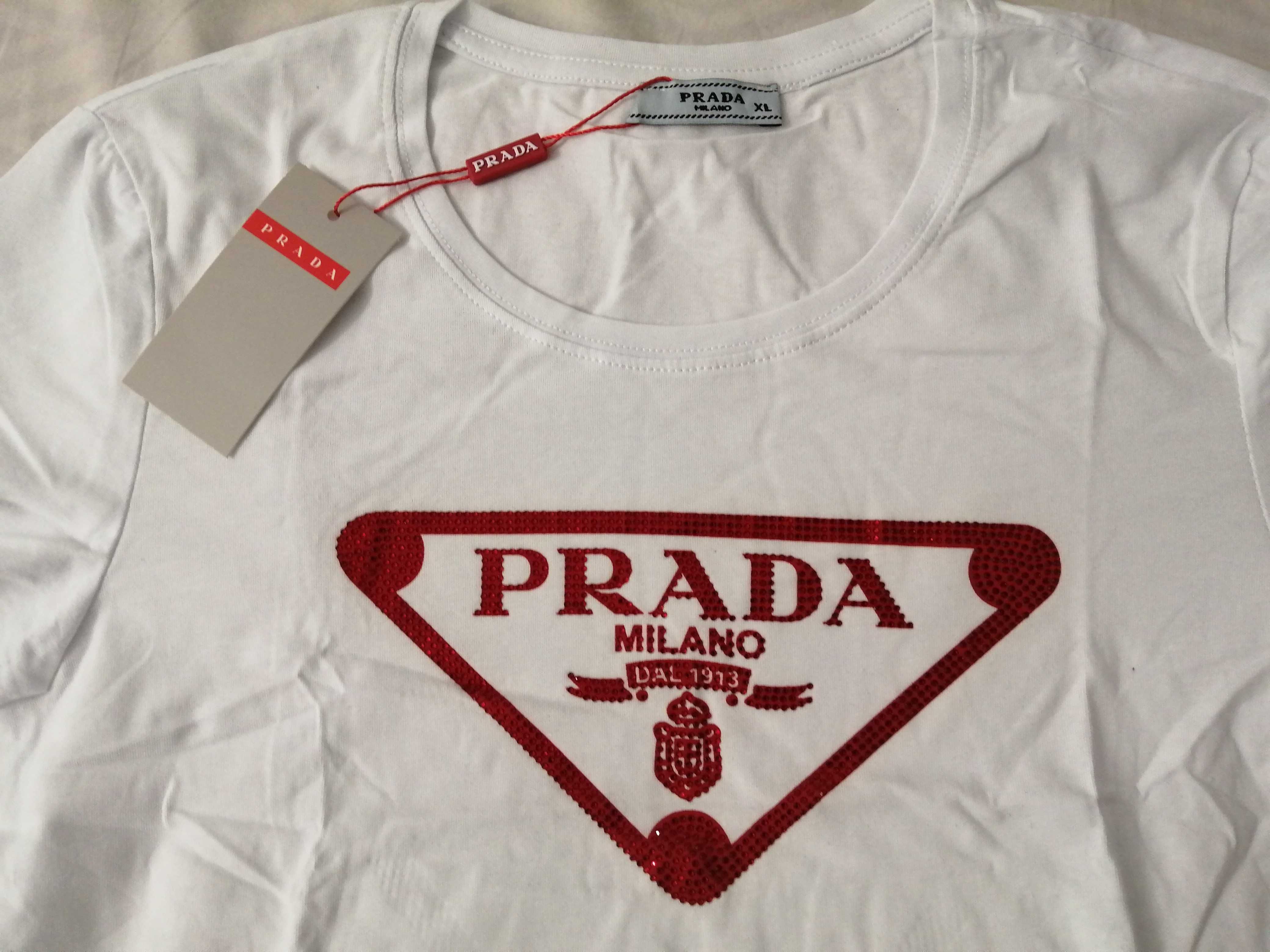NOWA damska koszulka Prada t-shirt pp biały XL 42