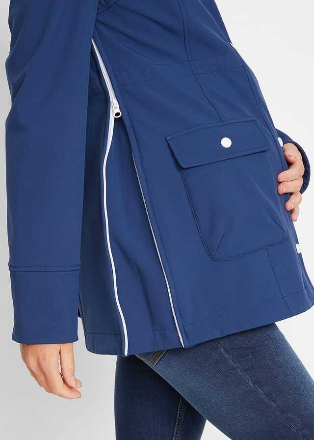 Kurtka ciążowa Przeciwdeszczowa  z wstawką dla dzidziusia - Softshell