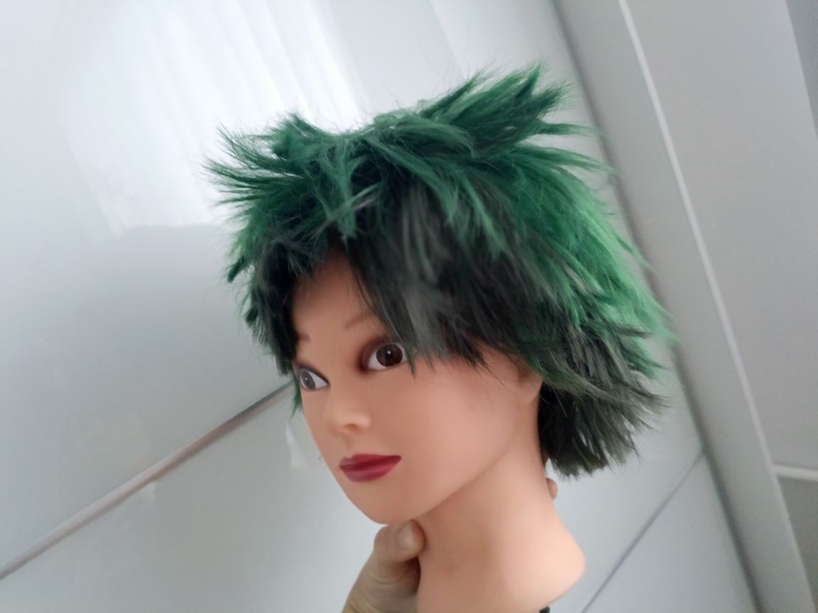 Peruka sztuczne włosy zielone Nowa