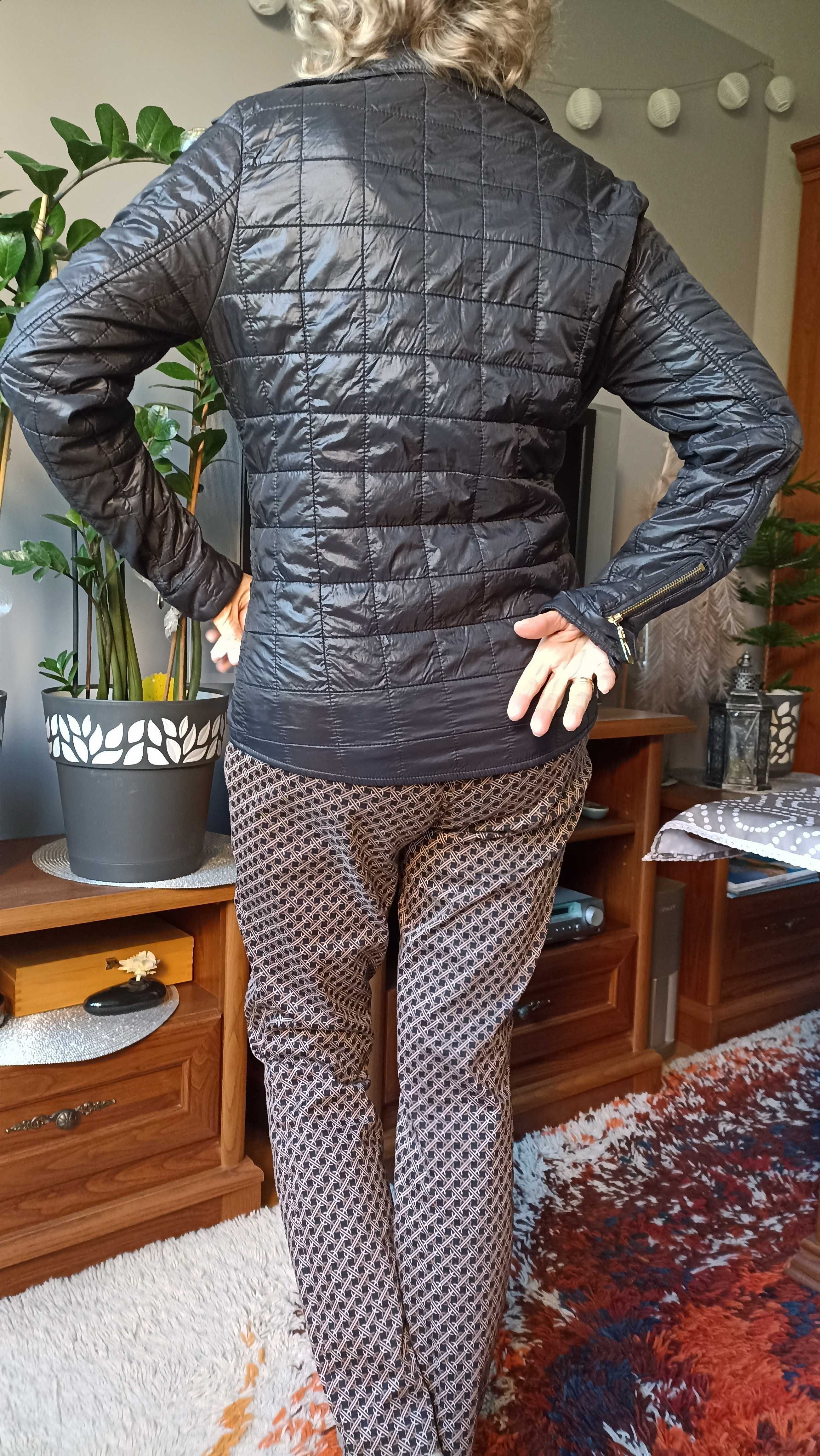 Damska kurtka koszulowa czarna na wiosnę/lato, Rose mithes, rzm. 36/38