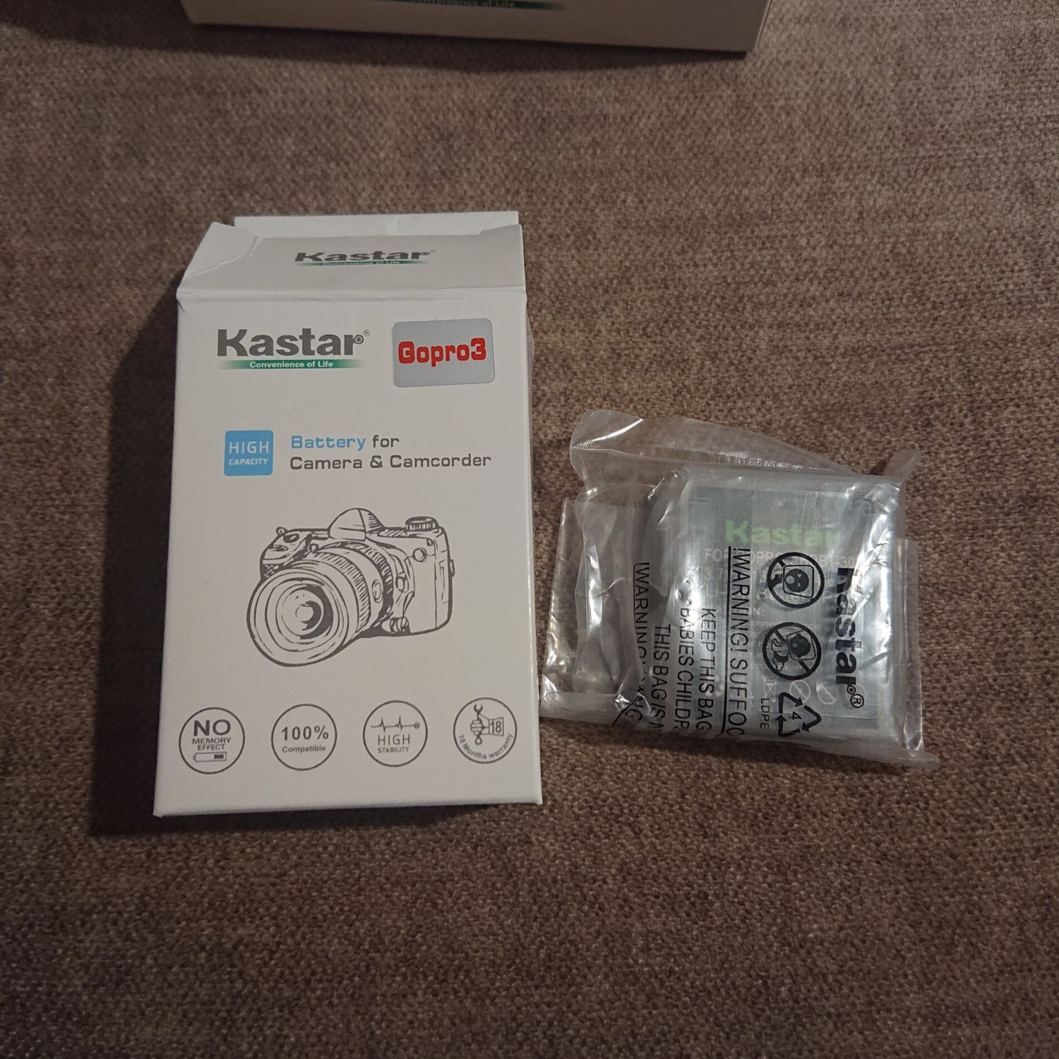 Акумулятор Kaster для камери GoPro Hero 3/3+  Li-io 1300mAh