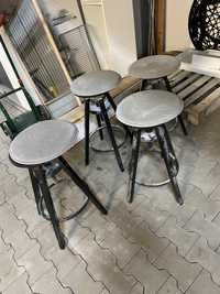 Ikea cztery stołki barowe DALFRED 63-74 cm czarny