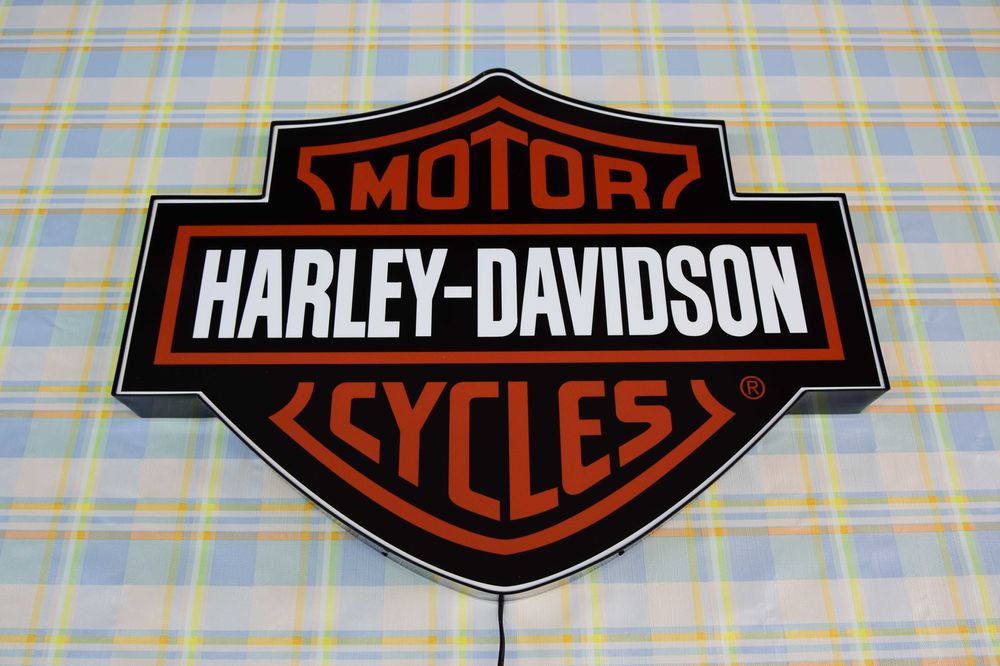 Podświetlane Logo HARLEY DAVIDSON, Szyld H-D, Emblemat, Neon, Prezent