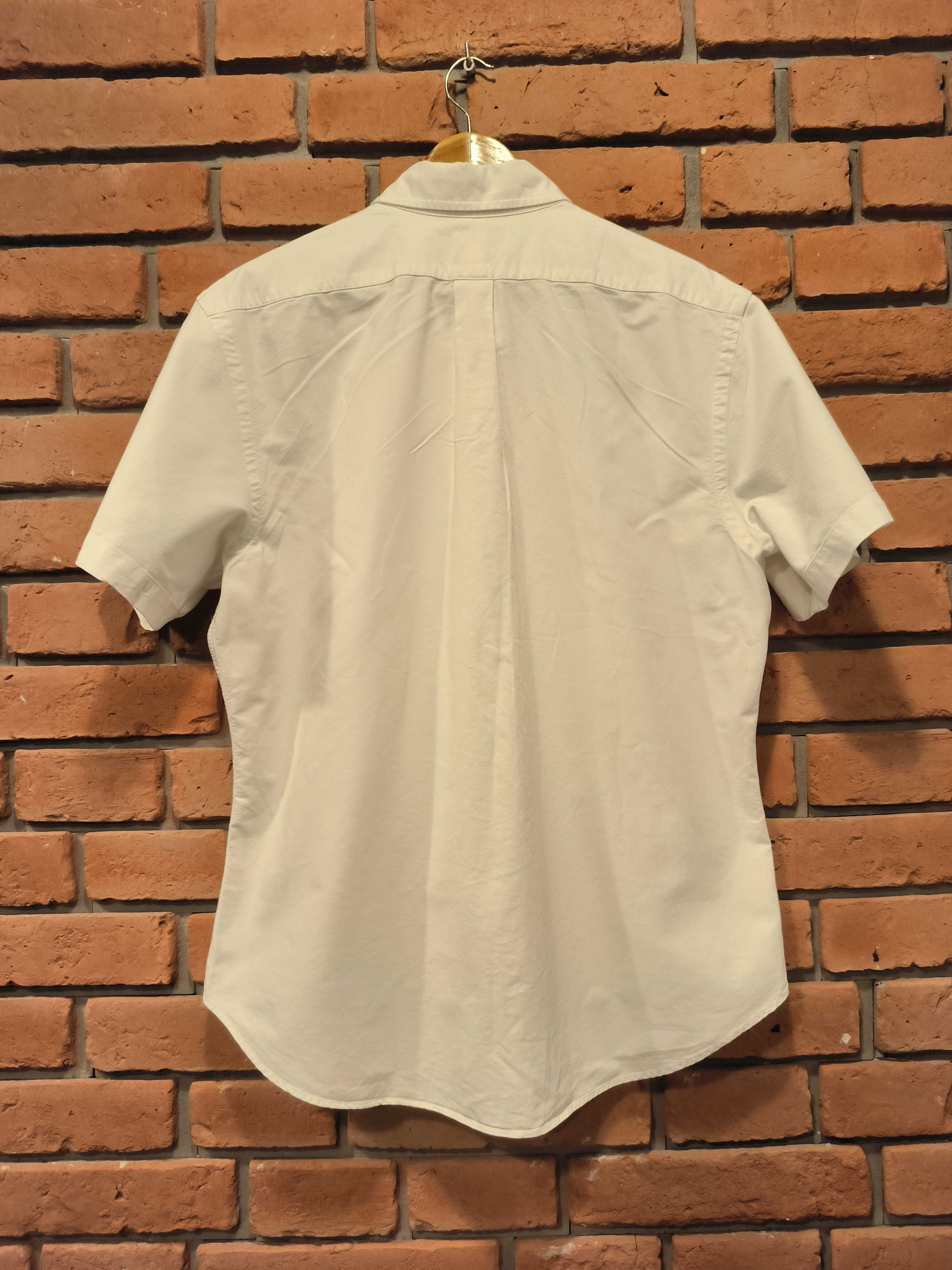 Koszula Biała Ralph Lauren Polo RL Męska Krótki Rękaw Biała
