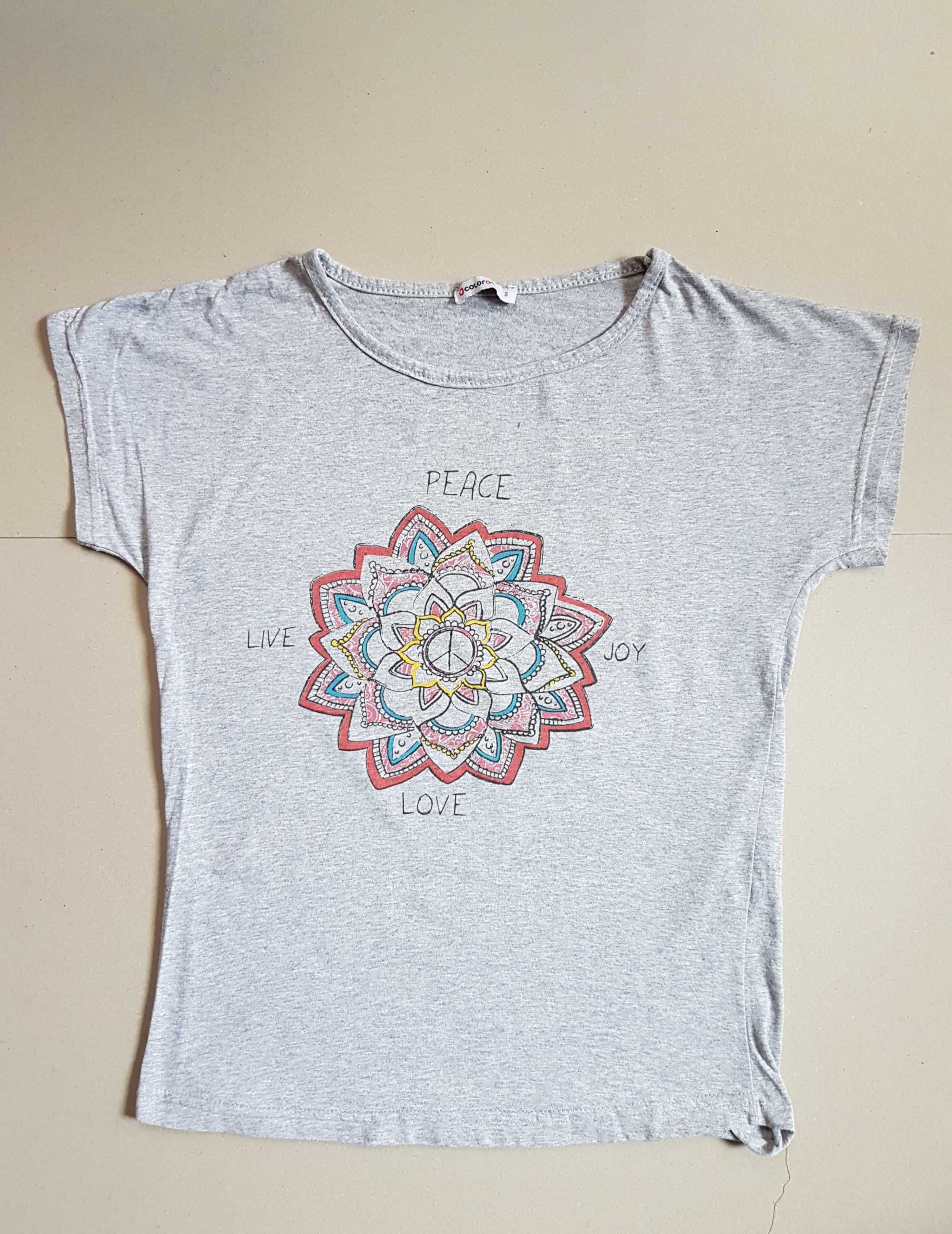 T-shirt szary mandala Colorao S