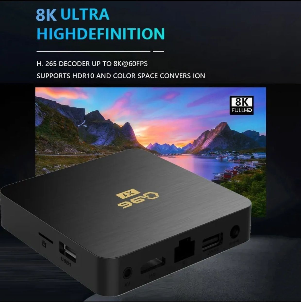 Смарт TV приставка медіаплеєр 8/128 Gb 8K Ultra HD 5G Android TV Box