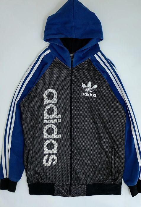 Męska niebiesko szara bluza Adidas szer 53cm