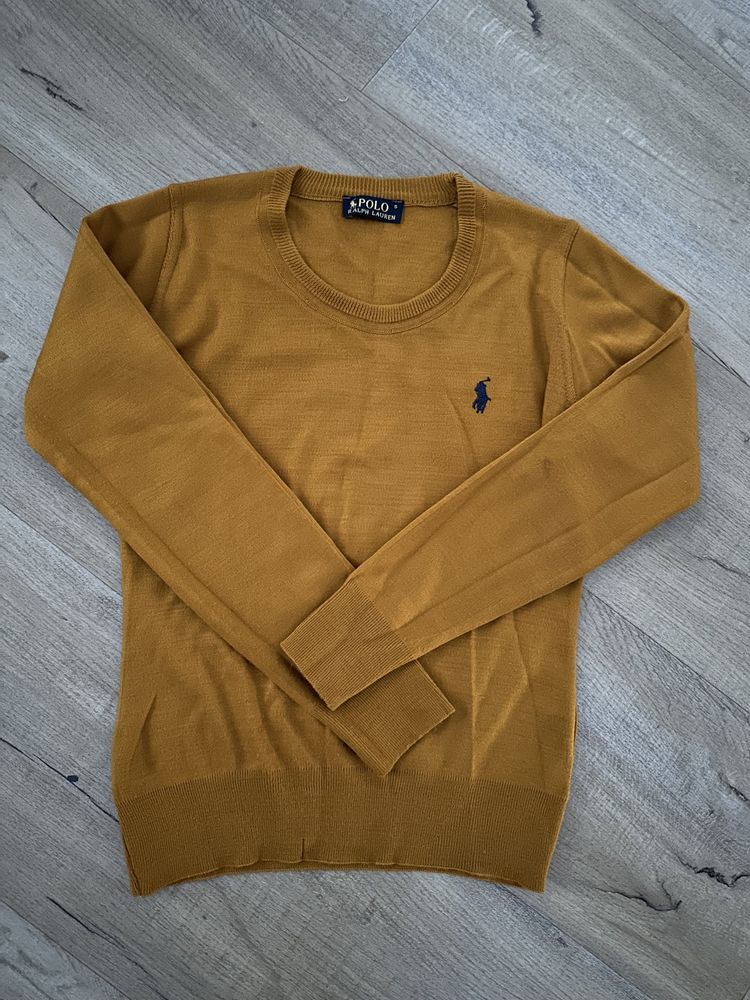 Sweter Ralph Lauren s miodowy musztardowy sweterek