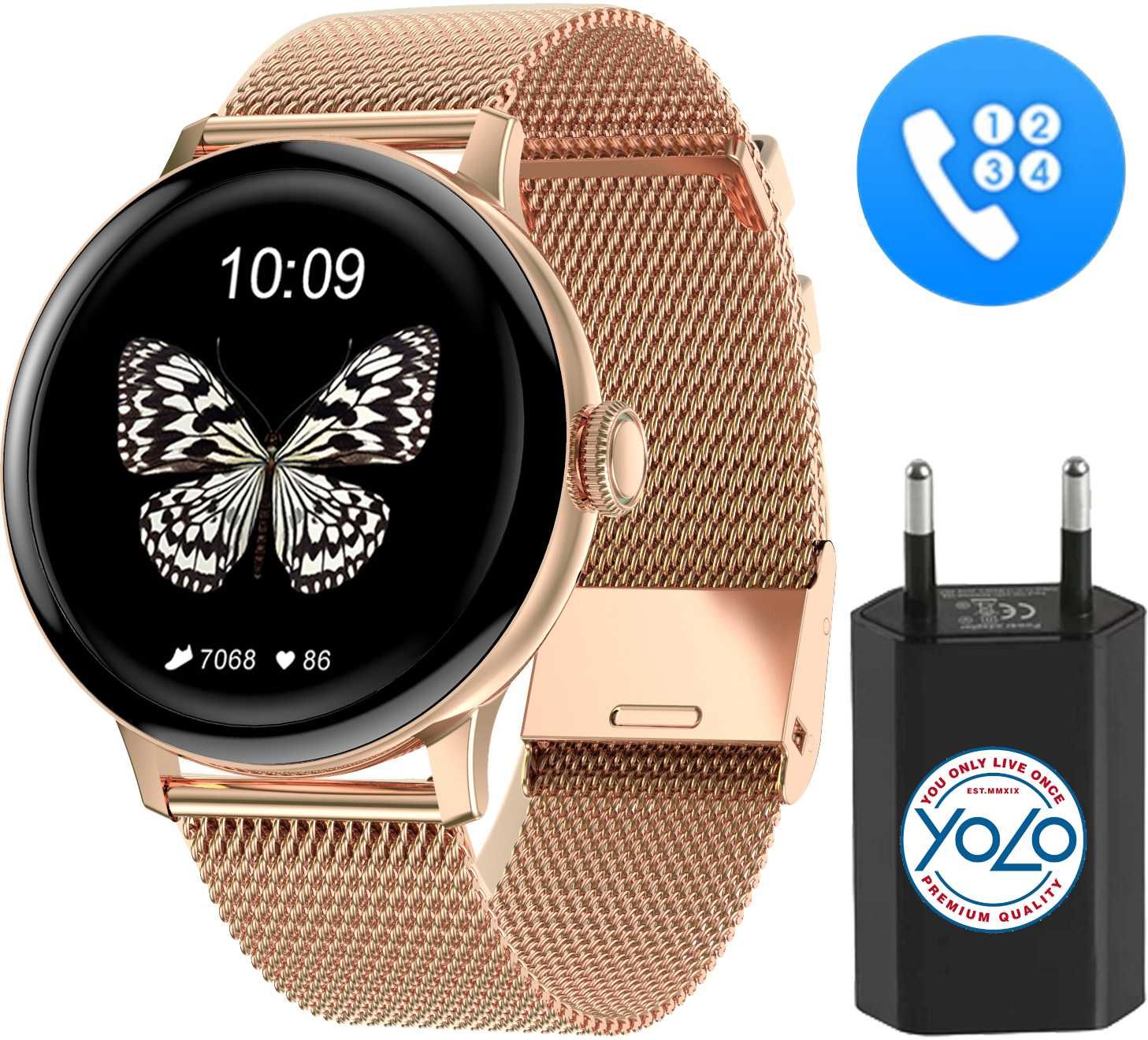 ZEGAREK DAMSKI SMARTWATCH rozmowy zdrowie menu PL zdrowie na prezent