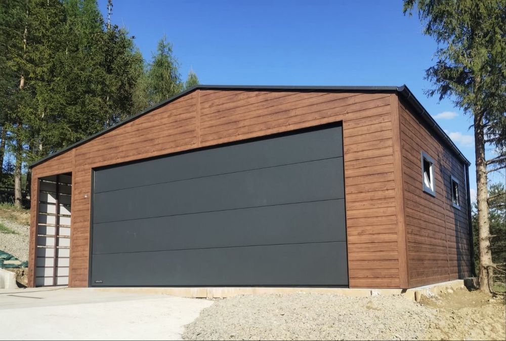 Garaż blaszany z bramą segmentową! Garaz na wymiar - 9x6 9x5 8x6 10x6