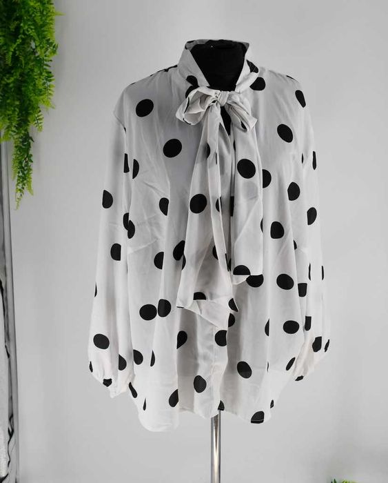 Zwiewna koszula w grochy Bnprix 54 wiązanie przy szyji