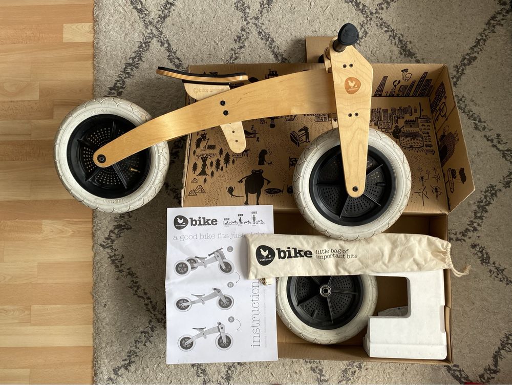 Wishbone Bike Original 3w1 Natural sklejka rowerek biegowy
