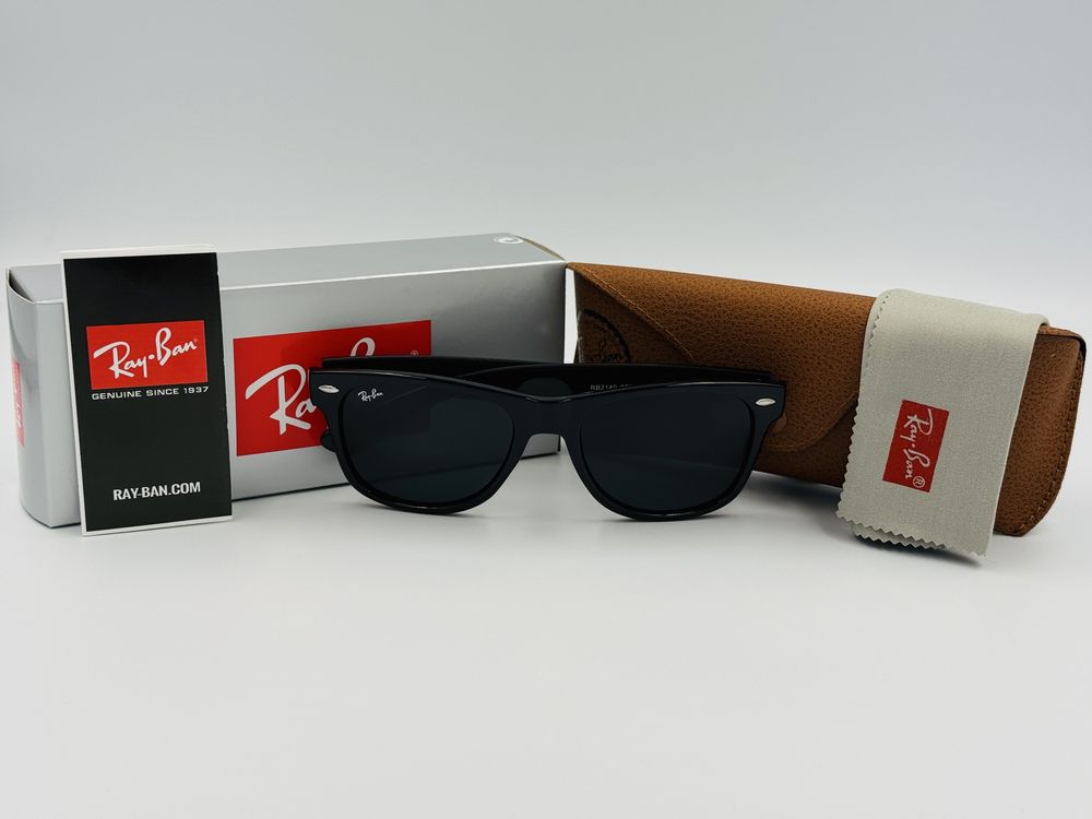 Солнцезащитные очки Ray Ban Wayfarer 2140 Glossy Black 54мм стекло