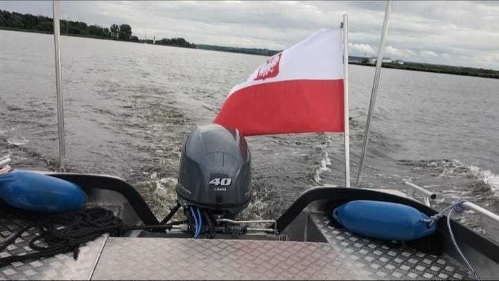 Łódź aluminiowa z Kabiną 460 wraz Yamaha 40  2024 r. i przyczepka