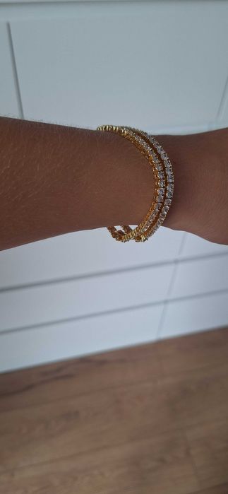 Bransoletka złota swarovski tennis cyrkonie matrix zapiecie bransoleta