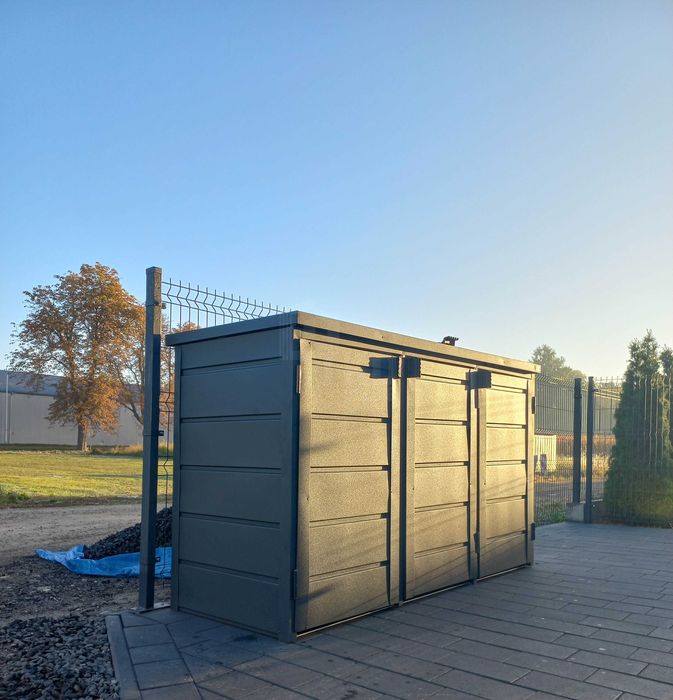 Zabudowa Koszy Na Śmieci Wiata Obudowa 207X80X120 Cm 3X240L Tkd603