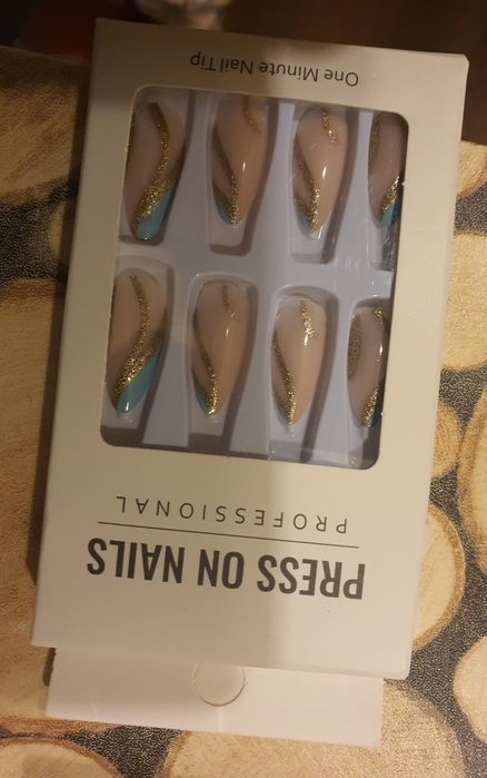 Sztuczne Paznokcie Tipsy Zdobione Samoprzylepne