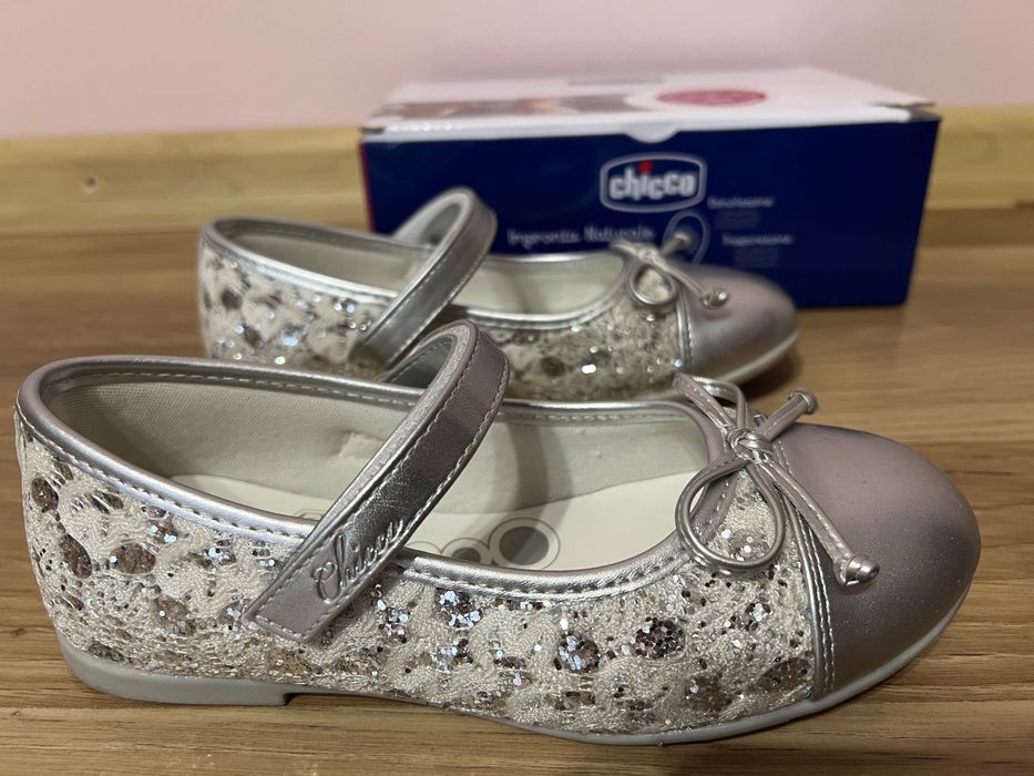Chicco Италия, 100% кожа/ткань, р.32 стелька 21см, туфли для принцессы