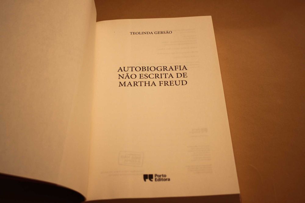 Autobiografia não escrita de Martha Freud //Teolinda Gersão